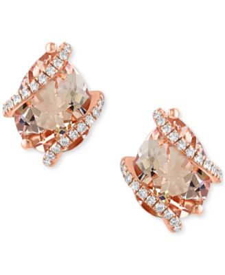EFFY Collection - Pear-Shape Morganite (2-5/8 ct. t.w.) & Diamond (1/8 ct. t.w.) Stud Earrings in 14k Rose Gold