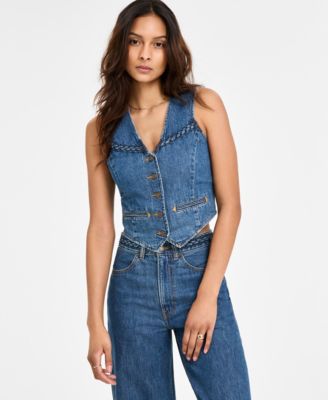 Levi's - Women's Braided-Trim Button-Front Denim Vest
