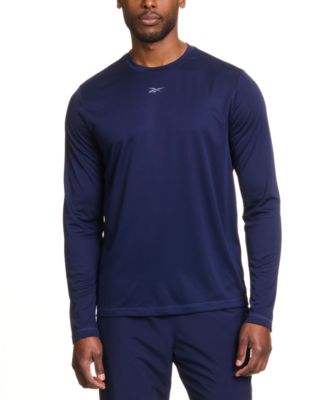 Reebok - Men's Tech Long Sleeve Crewneck Logo T-Shirt