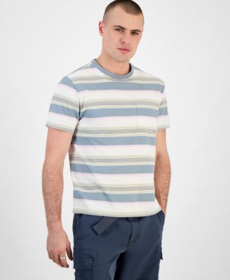 Sun + Stone - Men's Regular-Fit Stripe Pocket T-Shirt