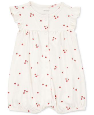 Carter's - Baby Girls Tomato-Print Snap-Up Cotton Romper