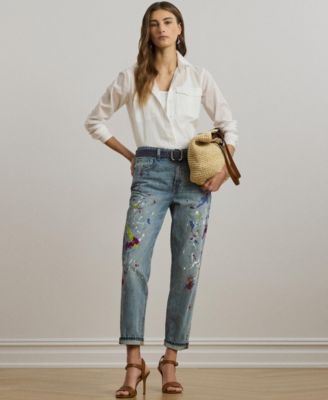 Lauren Ralph Lauren - Women's Print Boyfriend Tapered Ankle Jeans