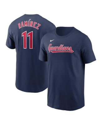 Nike - Men's Jose Ramirez Navy Cleveland Guardians Fuse Name Number T-Shirt