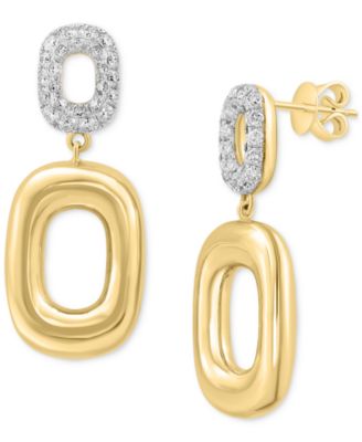EFFY Collection - Diamond Pav&eacute; Geometric Drop Earrings (7/8 ct. t.w.) in 14k Gold