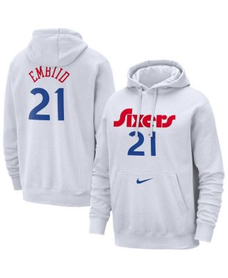 Nike - Men's Joel Embiid White Philadelphia 76ers 2024/25 City Edition Name Number Pullover Hoodie