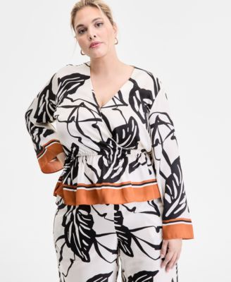 Macy's - Plus Size Printed Peplum Top