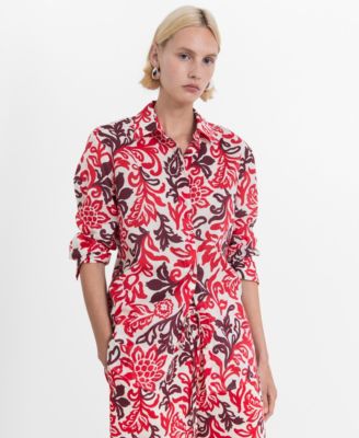 MANGO - Women's Printed Cotton Shirt