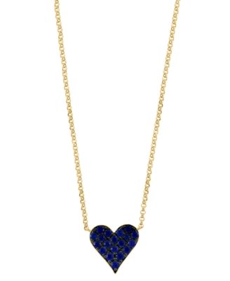 EFFY Collection - Ruby Pav&eacute; Heart 18" Pendant Necklace (3/8 ct. t.w.) in 14k Rose Gold