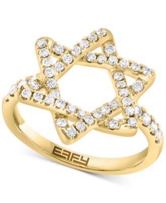 EFFY Collection - Diamond Star of David Openwork Ring (1/2 ct. t.w.) in 14k Gold