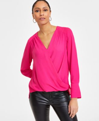 I.N.C. International Concepts - Women's Surplice Long-Sleeve Blouse