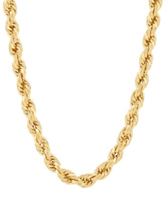 Macy's - Lightweight Rope Chain Necklace (5.5mm) in 10k Yellow Gold, 22"