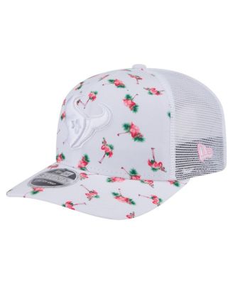 New Era - Men's White Houston Texans Adventure Flamingo Pattern 9SEVENTY Stretch-Snap Hat