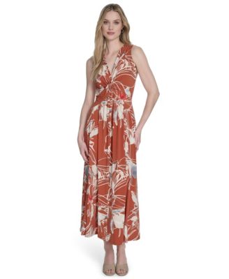 Calvin Klein - Women's Sleeveless V-Neck A-Line Dress