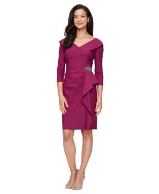 Alex Evenings - Women's Scuba V-Neck Sheath Dress