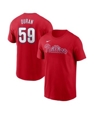 Nike - Men's Jhoan Duran Red Philadelphia Phillies Fuse Name Number T-Shirt