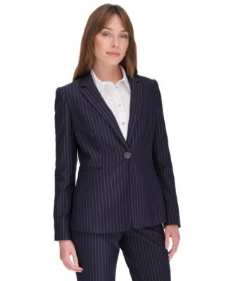 Tommy Hilfiger - Women's Pinstripe Slim-Fit Single-Button Blazer