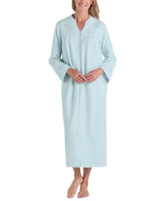 Miss Elaine - Women's Embroidered Waffle-Knit Robe