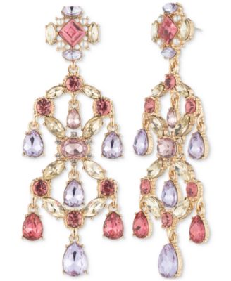 Marchesa - Gold-Tone Crystal & Imitation Pearl Chandelier Earrings