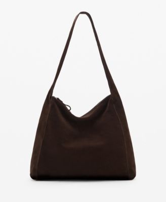 MANGO - Women's Suede Shopper Bag