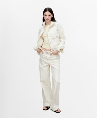 MANGO - Women's Belt Wide Leg Jeans