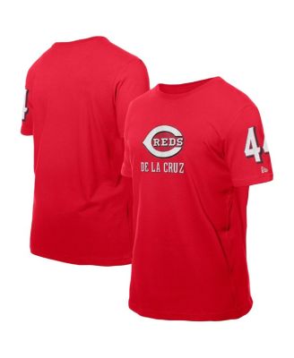 New Era - Men's Elly De La Cruz Red Cincinnati Reds Design Lab Name Number T-Shirt
