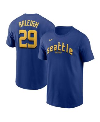 Nike - Men's Cal Raleigh&nbsp;Royal Seattle Mariners City Connect Fuse Name Number T-Shirt
