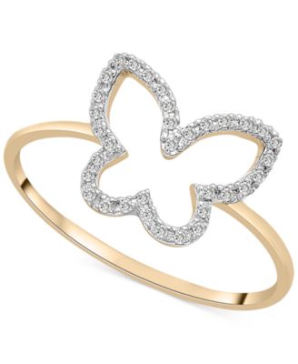 Wrapped - Diamond Butterfly Openwork Ring (1/20 ct. t.w.) in 10k Gold