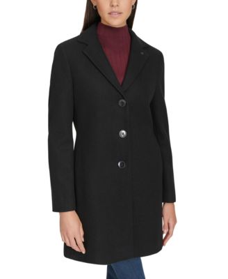 Calvin Klein - Petite Notched-Collar Single-Breasted Coat