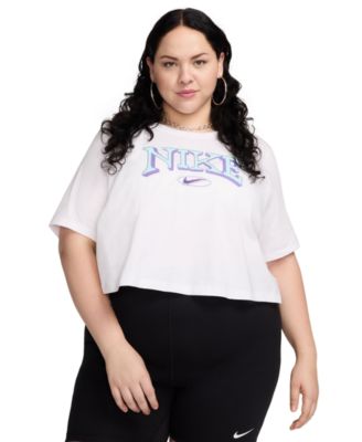 Nike - Plus Size Loose-Fit Short-Sleeve Cropped T-Shirt