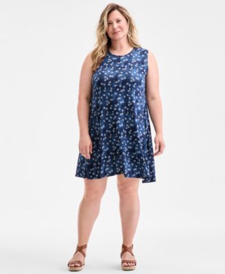 Style & Co - Plus Size Printed Sleeveless Flip Flop Dress