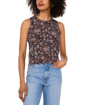 Vince Camuto - Women's Printed Keyhole Tank Top