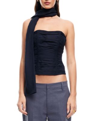 Lioness - Women's Island Ruched Scarf-Trim Tube Top