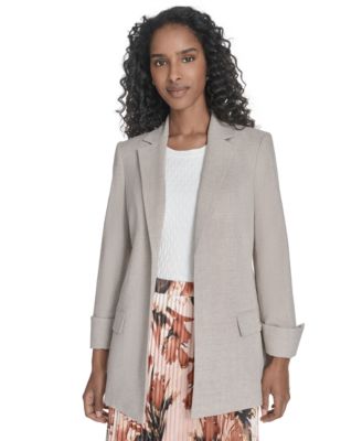 Calvin Klein - Petite Notch Collar Open Front Blazer