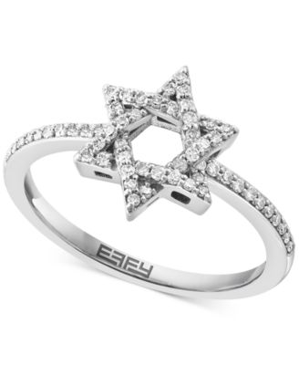 EFFY Collection - Diamond Star of David Ring (1/4 ct. t.w.) in 14k White Gold