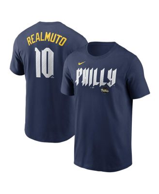Nike - Men's J.T. Realmuto Navy Philadelphia Phillies 2024 City Connect Fuse Player Name Number T-Shirt