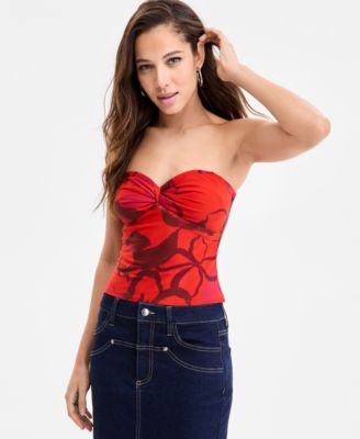 Bar III - Women's Printed Sweetheart-Neck Tube Top