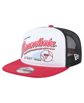 New Era - Men's White/Red Arizona Diamondbacks Retro Script Trucker 9FIFTY Snapback Hat