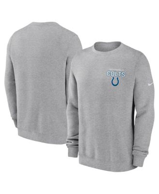 Nike - Men's Heather Gray Indianapolis Colts Primetime Club Fleece Pullover Sweatshirt